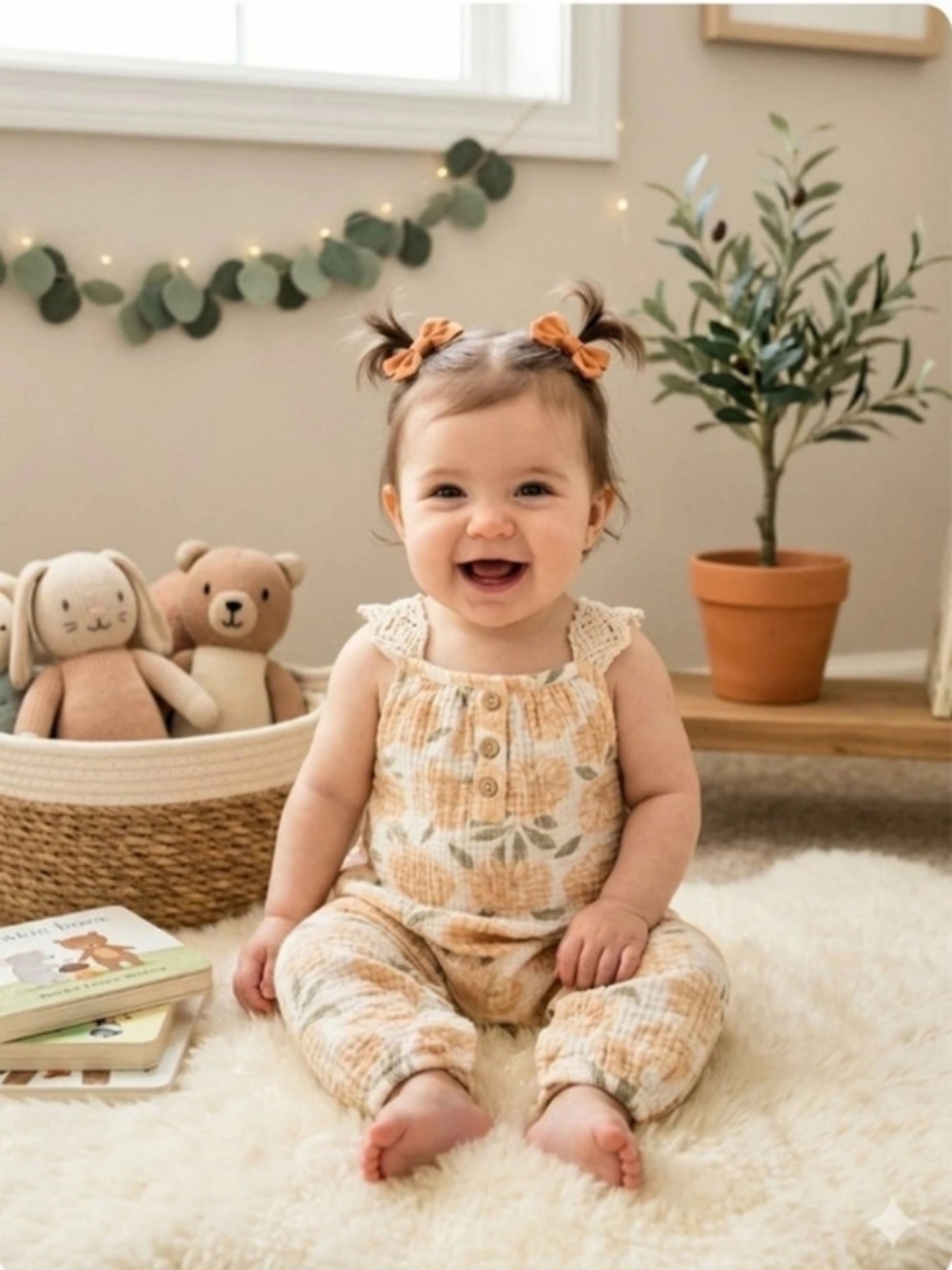 Emily And Oliver Floral Pattern Jumpsuit Size 12 Months
